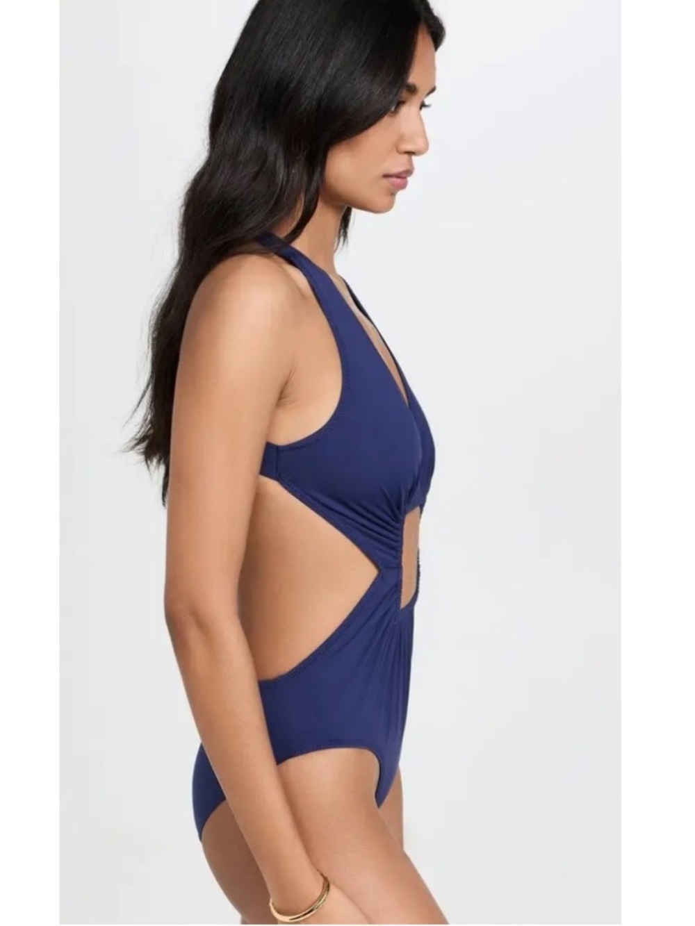 NWT Staud Liberty Navy One-Piece Swimsuit with Cutout Detail, M - Picture 3 of 10